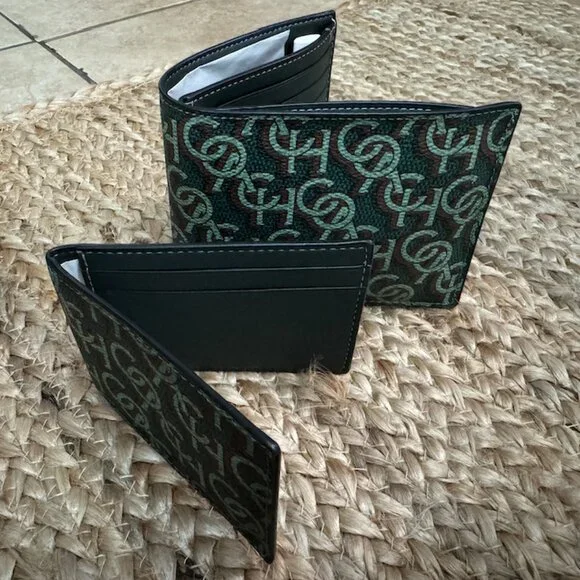 NWT Coach 3-In-1 Wallet Printed Coated Canvas Monogram Amazon Green - Picture 8 of 9